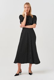 Wilma Spot Midi Tea Dress