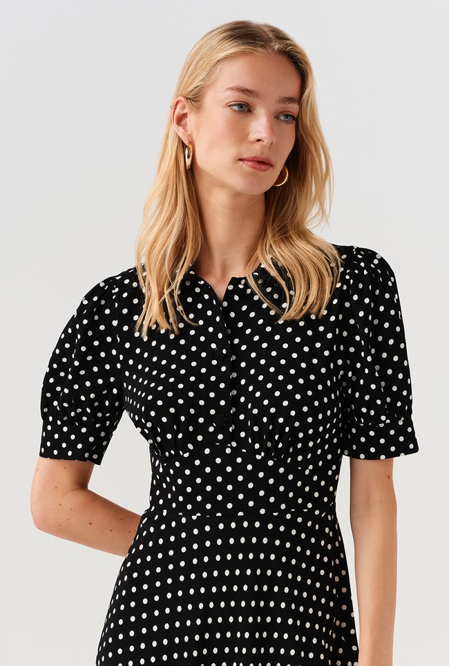 Wilma Spot Midi Tea Dress