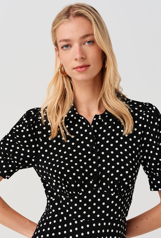 Wilma Spot Midi Tea Dress