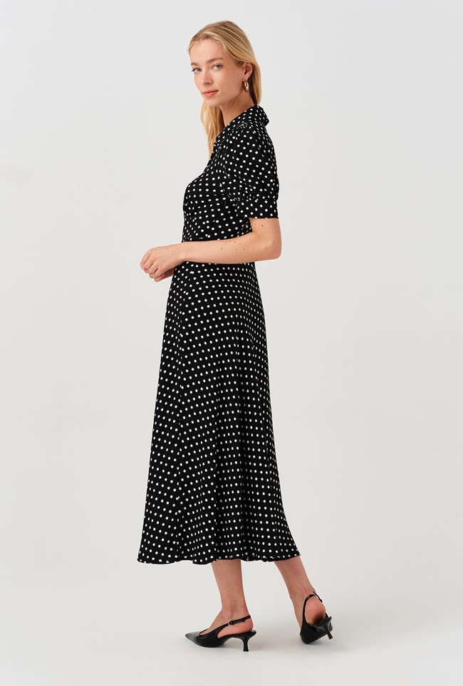 Wilma Spot Midi Tea Dress