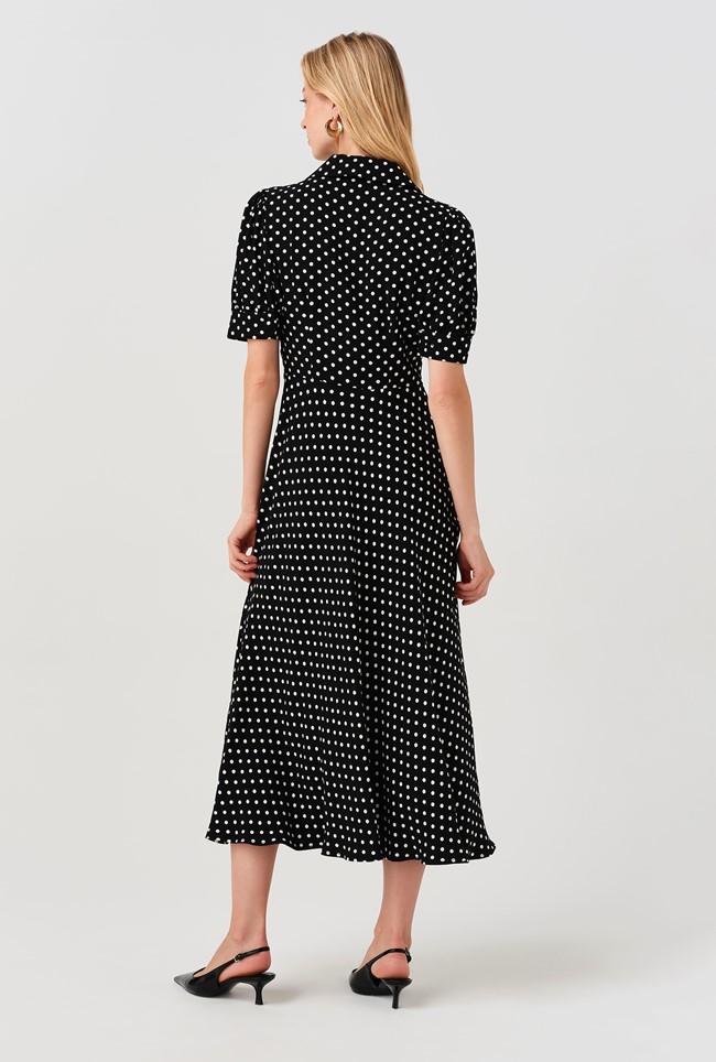 Wilma Spot Midi Tea Dress