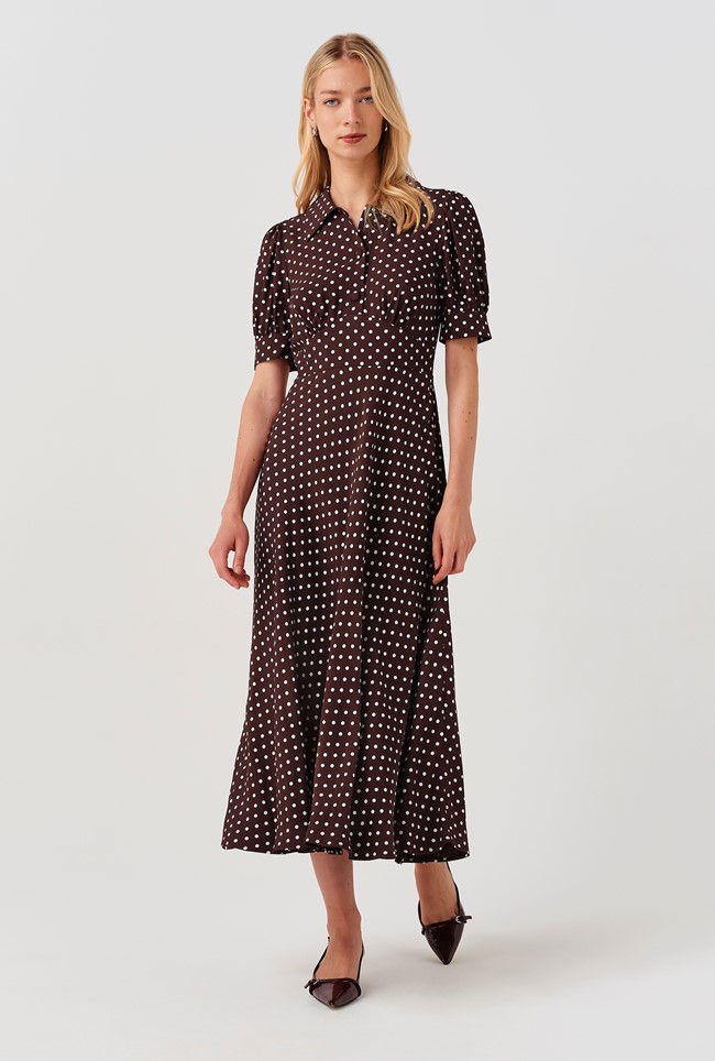 Wilma Spot Midi Tea Dress