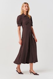 Wilma Spot Midi Tea Dress