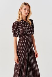 Wilma Spot Midi Tea Dress