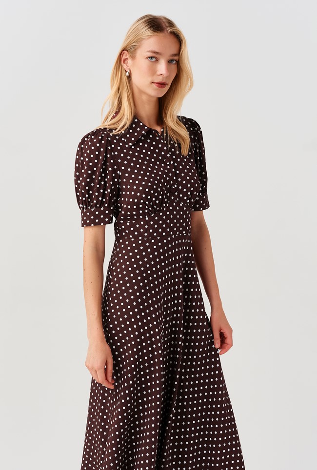 Wilma Spot Midi Tea Dress