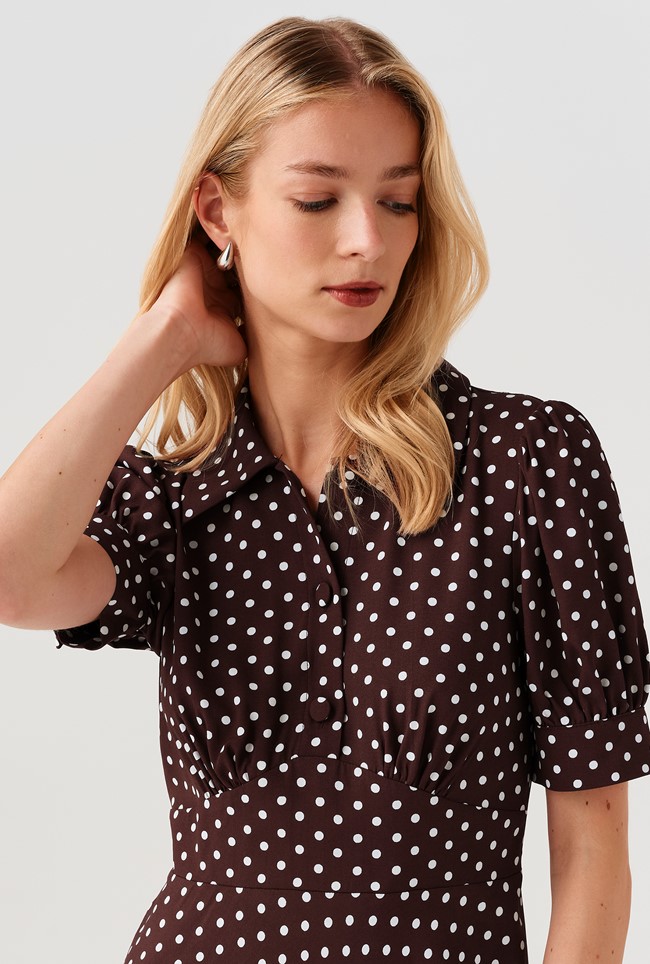 Wilma Spot Midi Tea Dress