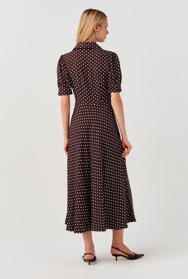 Wilma Spot Midi Tea Dress