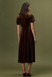 Madison Velvet Button Through Midi Dress