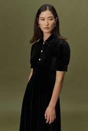 Wilma Velvet Midi Tea Dress