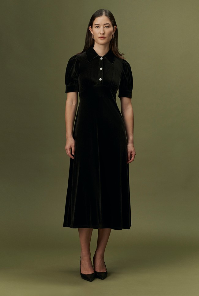 Wilma Velvet Midi Tea Dress