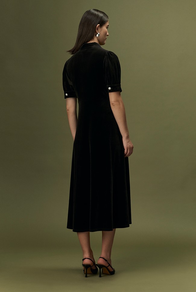 Wilma Velvet Midi Tea Dress
