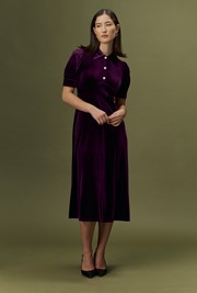 Wilma Velvet Midi Tea Dress
