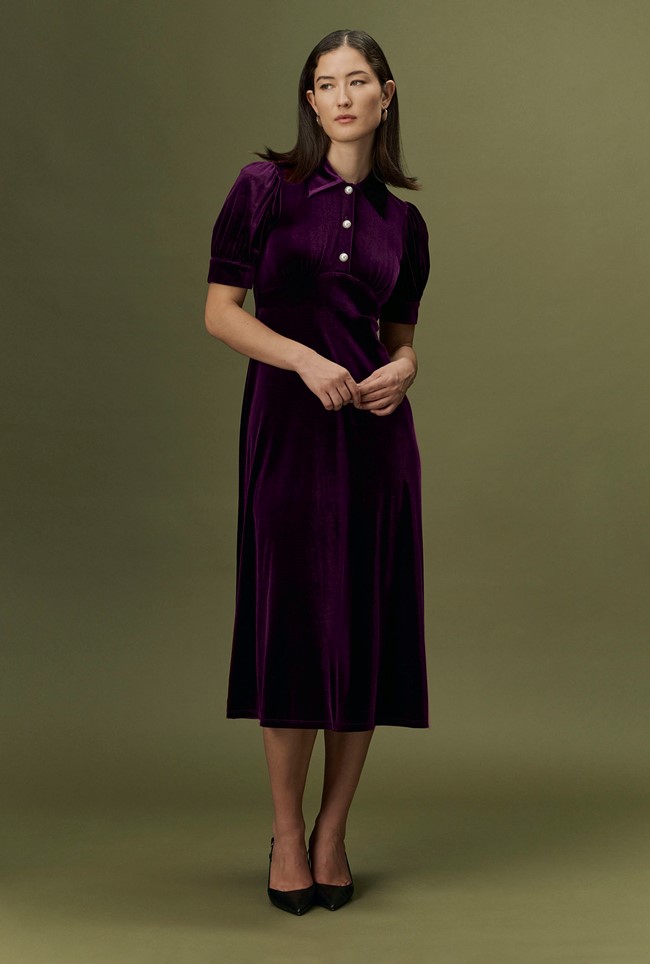 Wilma Velvet Midi Tea Dress
