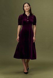 Wilma Velvet Midi Tea Dress