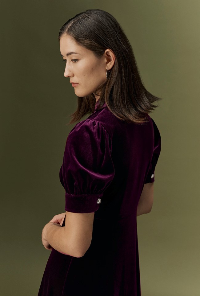 Wilma Velvet Midi Tea Dress