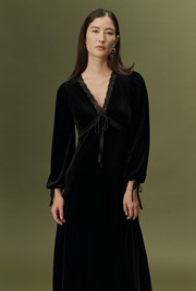 Kathleen Long Sleeve Velvet Midi Dress