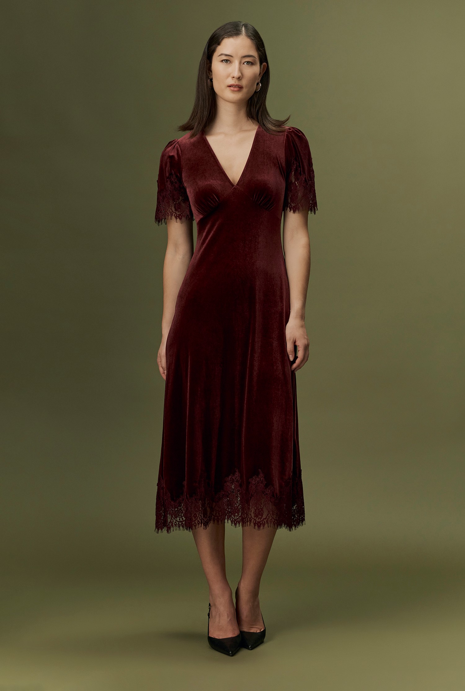 felicity jersey midi tea dress Damson Velvet | Velvet our charming collaboration with