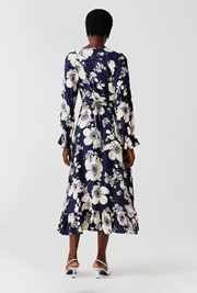 Georgie Tie Neck Crepe Midi Dress