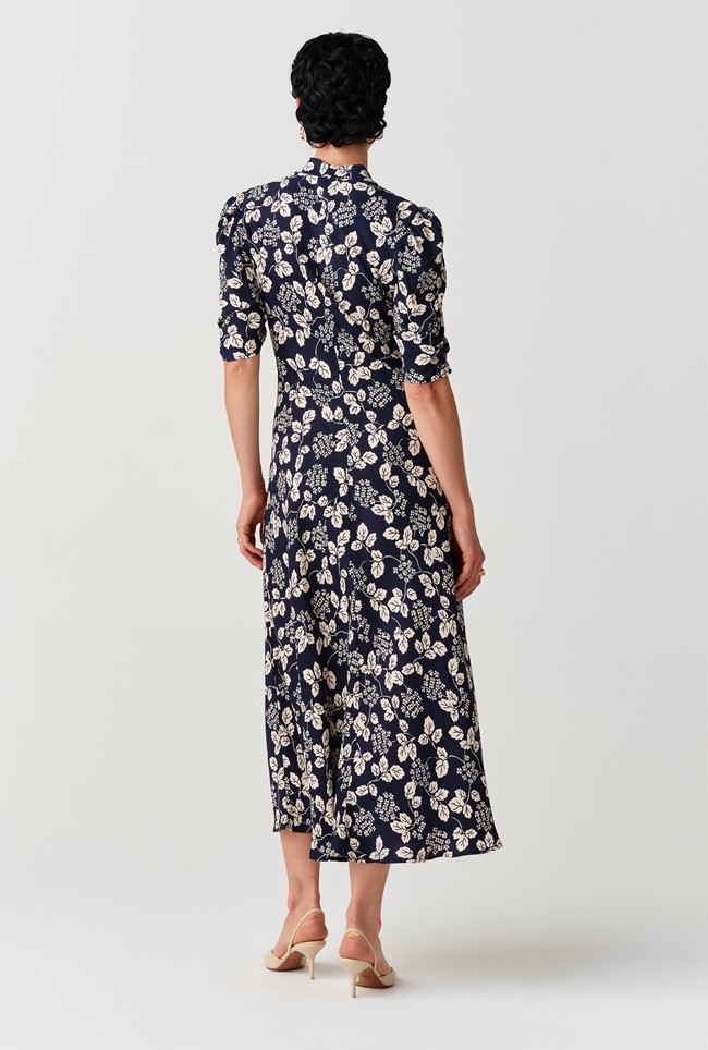 Mia Crepe Floral Midi Tea Dress