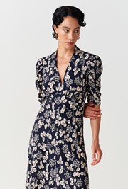 Mia Crepe Floral Midi Tea Dress
