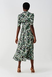 Mia Crepe Floral Midi Tea Dress