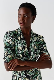 Mia Crepe Floral Midi Tea Dress
