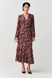Samantha Printed Crepe Midi Dress