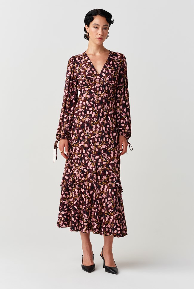 Samantha Printed Crepe Midi Dress