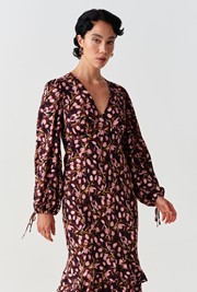 Samantha Printed Crepe Midi Dress