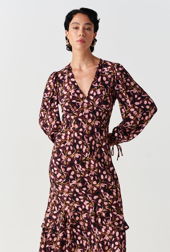 Samantha Printed Crepe Midi Dress