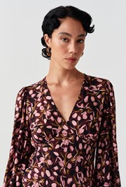 Samantha Printed Crepe Midi Dress
