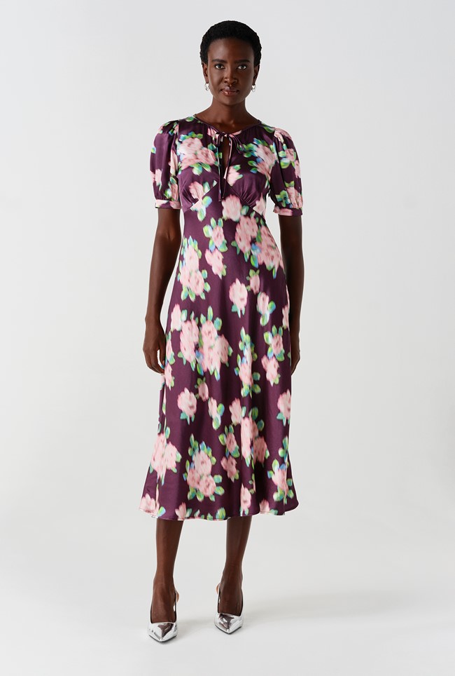 Kaylee Floral Satin Slip Dress