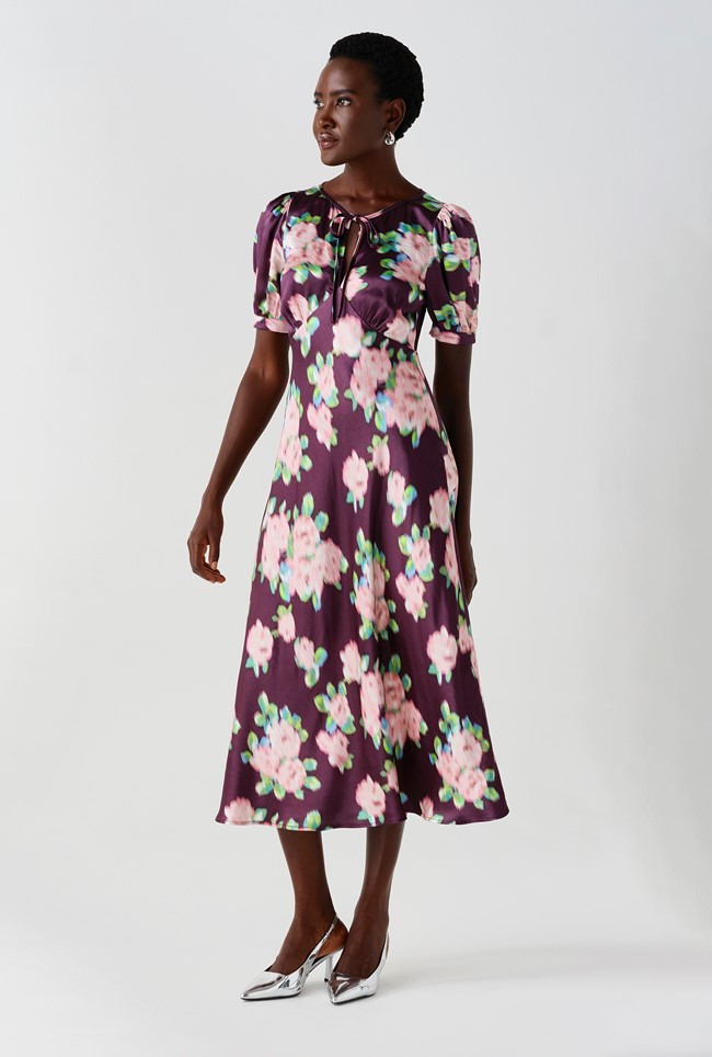 Kaylee Floral Satin Slip Dress