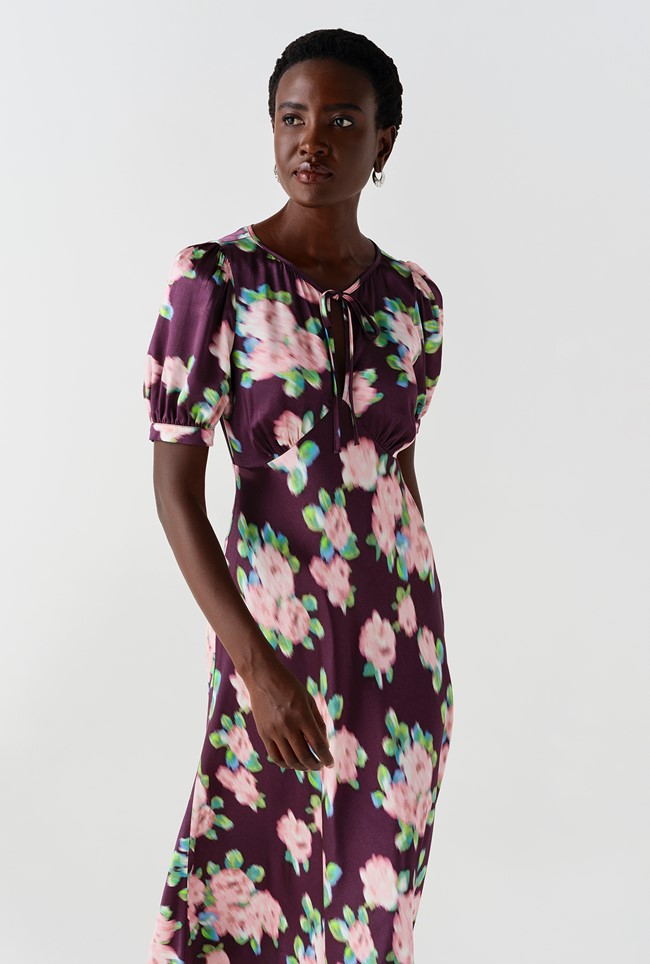 Kaylee Floral Satin Slip Dress