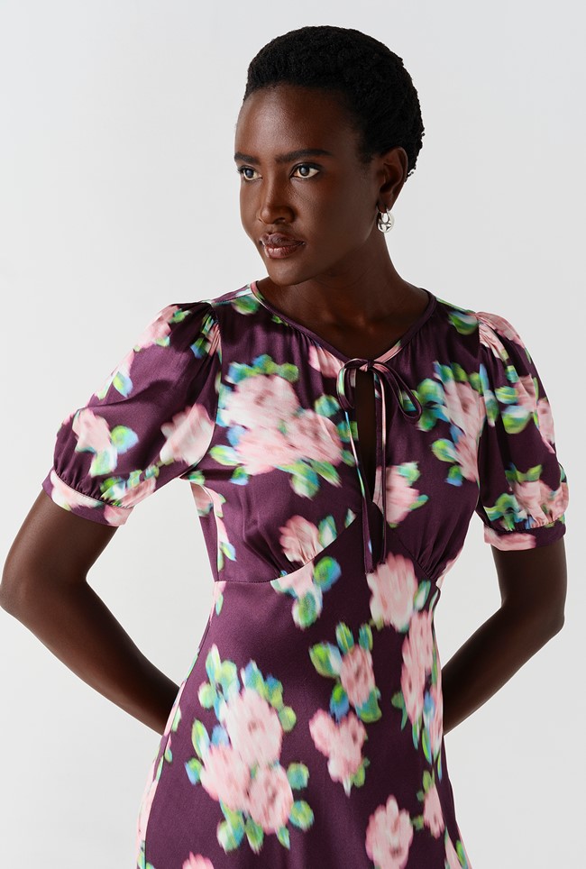 Kaylee Floral Satin Slip Dress
