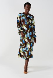 Charlotte Floral Satin Midi Dress