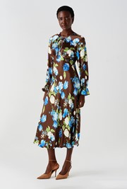 Charlotte Floral Satin Midi Dress
