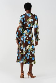 Charlotte Floral Satin Midi Dress