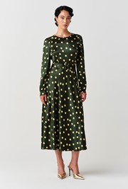 Sophia Polka Dot Belted Midi Dress