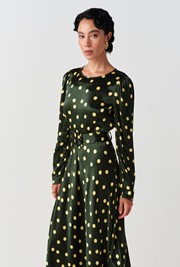 Sophia Polka Dot Belted Midi Dress