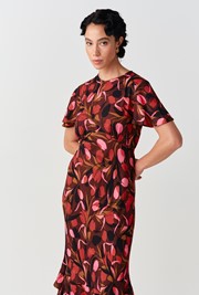Jasmine Floral Print Crepe Midi Dress