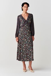 Jemma Floral Crepe Midi Dress