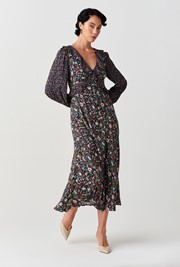 Jemma Floral Crepe Midi Dress