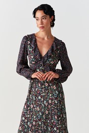 Jemma Floral Crepe Midi Dress