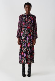 Aimee Paisley Crepe Midi Dress