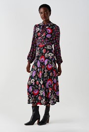 Aimee Paisley Crepe Midi Dress