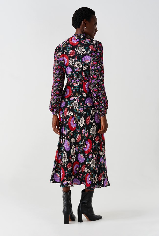 Aimee Paisley Crepe Midi Dress
