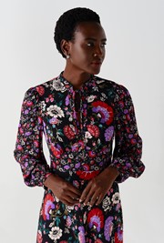 Aimee Paisley Crepe Midi Dress