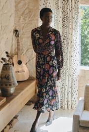 Aimee Paisley Crepe Midi Dress