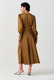 Fiona Spot Print Satin Midi Dress